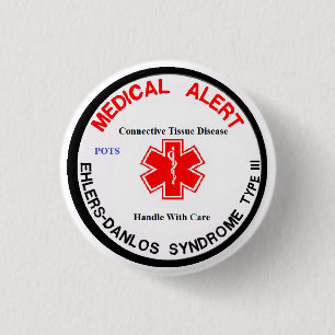 Bóton Redondo 2.54cm Tipo 3 botão alerta médico do EDS dos POTES