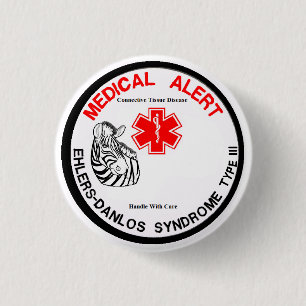 Bóton Redondo 2.54cm Tipo 3 do EDS com o botão alerta médico da zebra