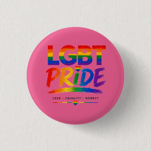 Bóton Redondo 2.54cm Tipografia Arco-íris Orgulho LGBT