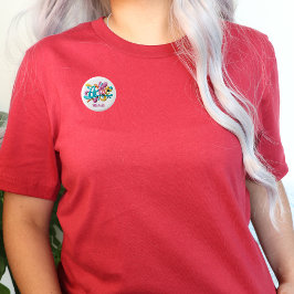 Bóton Redondo 2.54cm Tipografia Artista Colorida, Moderna, Na moda