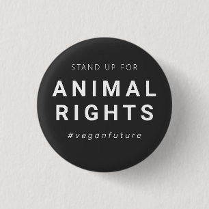 Bóton Redondo 2.54cm Tipografia mínima dos direitos dos animais de veg