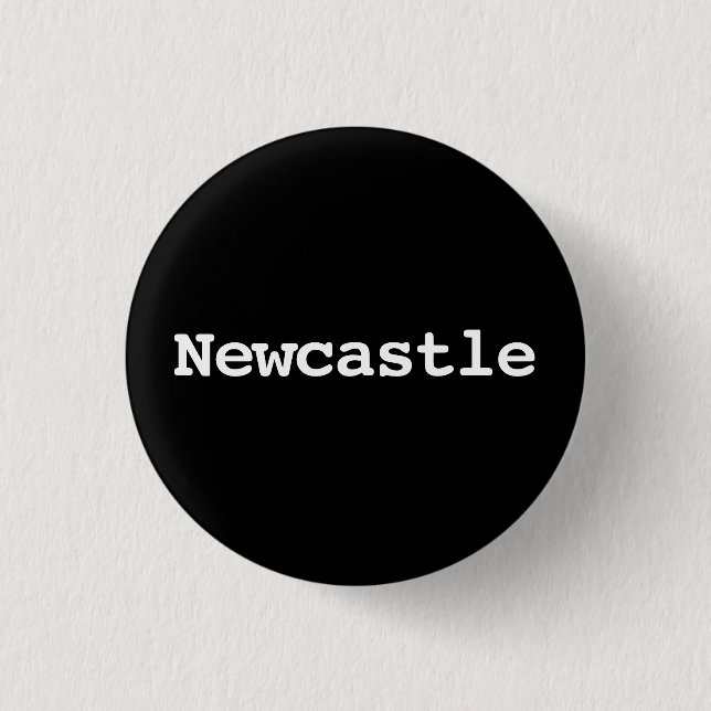 Bóton Redondo 2.54cm Tipografia personalizável de Newcastle (Frente)