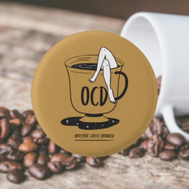 Bóton Redondo 2.54cm TOC – Transtorno Obsessivo Café Pinback Button (Criador carregado)