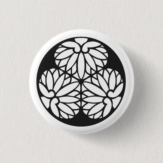 Bóton Redondo 2.54cm Tokugawa family crest japan (Frente)