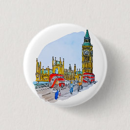 Bóton Redondo 2.54cm Torre Elizabeth, também conhecida como Big Ben