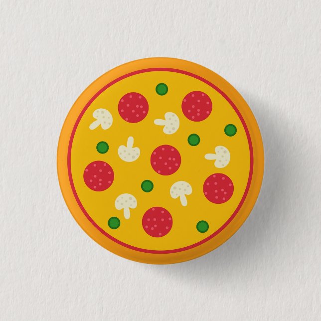 Bóton Redondo 2.54cm Torta de Pizza (Frente)