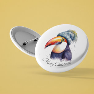 Bóton Redondo 2.54cm Toucan Winter Vibes, personalizado