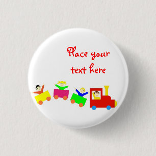 Bóton Redondo 2.54cm Trem feliz dos miúdos