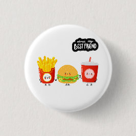 Bóton Redondo 2.54cm Três Melhores Amigos Comida Fofa