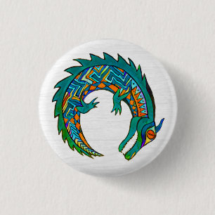Bóton Redondo 2.54cm Tribal Alligator Art