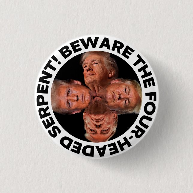 BÓTON REDONDO 2.54CM TRUMP "FOUR-HEADED SERPENT" BUTTON (Frente)
