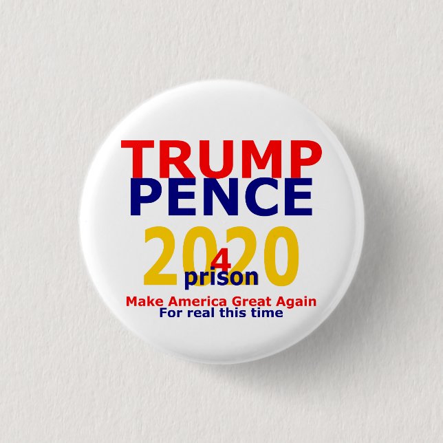 Bóton Redondo 2.54cm Trump Pence 4 prisão 2020 (Frente)