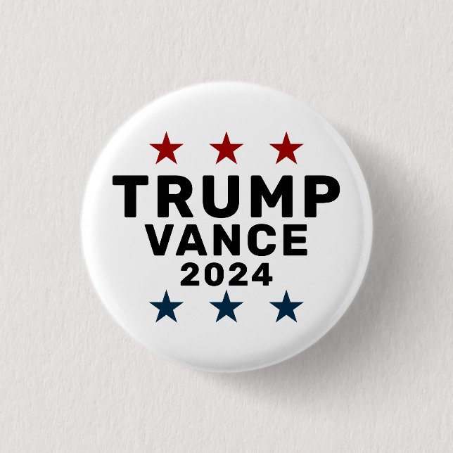 Bóton Redondo 2.54cm Trump Vance 2024 Classic Star (Frente)