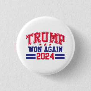 Bóton Redondo 2.54cm Trump Won Novamente 2024