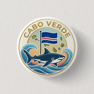 Bóton Redondo 2.54cm Tubarões Azuis - Cabo Verde
