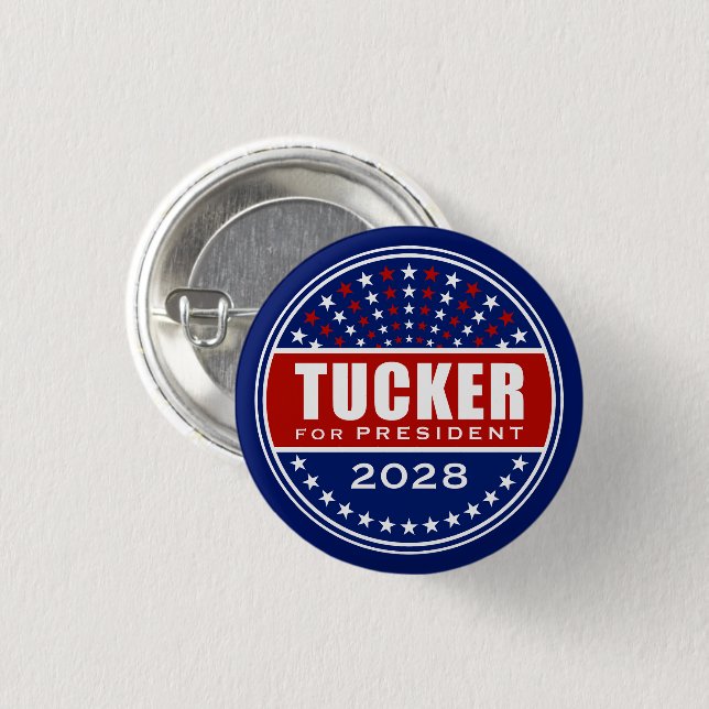 Bóton Redondo 2.54cm Tucker para Presidente 2028 (Frente & Verso)