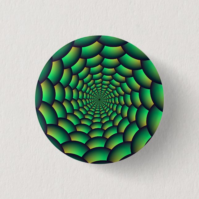 Bóton Redondo 2.54cm Túnel espiral de Bola Verde (Frente)