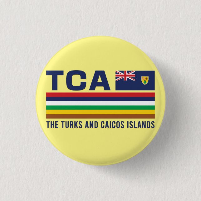Bóton Redondo 2.54cm Turcos e Caicos Design ISO Alpha 3 (Frente)
