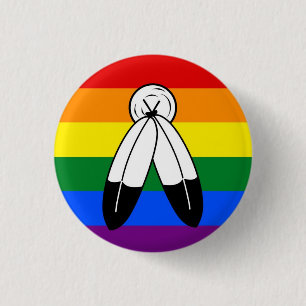 Bóton Redondo 2.54cm Two Spirit LGBT Pride Flag Badge