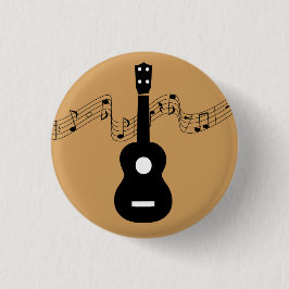 Bóton Redondo 2.54cm Ukulele com notas da música