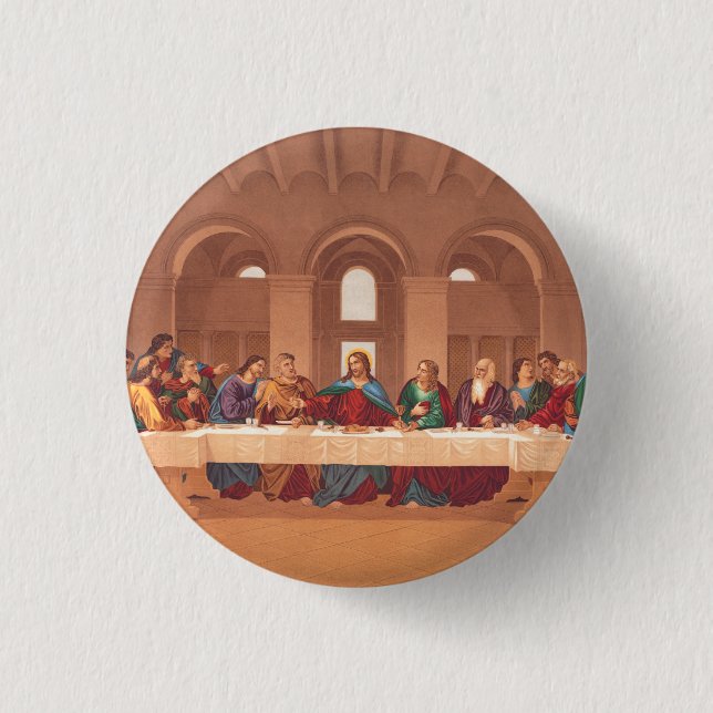 Bóton Redondo 2.54cm Última Ceia de Jesus Cristo (Frente)