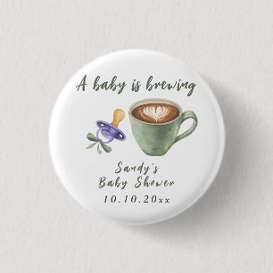 Bóton Redondo 2.54cm Um Bebê Está Preparando Chupeta de Café Presente d