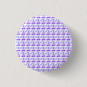 Bóton Redondo 2.54cm Um padrão de arte de amor tom azul roxo