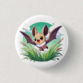 Bóton Redondo 2.54cm Um taco voador feliz num campo de grama