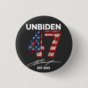 Bóton Redondo 2.54cm Unbiden 47 Trump Est. 2025 4 De Julho