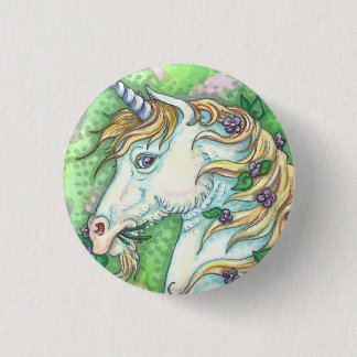 BÓTON REDONDO 2.54CM UNICORN E VIOLETAS, BOTÃO FANTASY HORSE