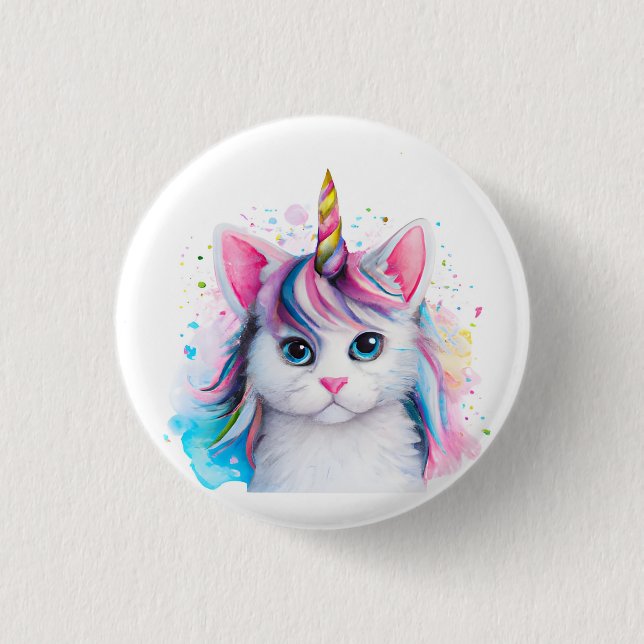 Bóton Redondo 2.54cm Unicorn Kitten (Frente)