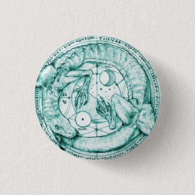 Bóton Redondo 2.54cm uroboro alquimico (Frente)