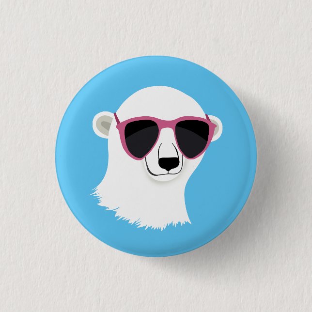Bóton Redondo 2.54cm Urso Polar legal (Frente)
