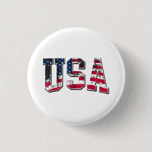 Bóton Redondo 2.54cm USA Vintage American Flag