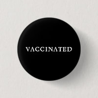 Vacinado - Botão Médico Preto e Branco