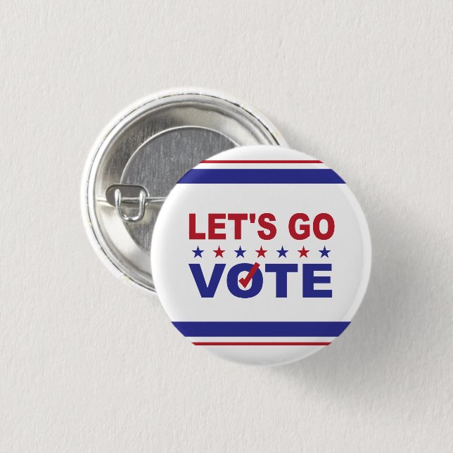 Bóton Redondo 2.54cm Vamos - Ir Votar (Frente & Verso)