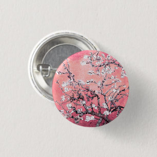 Bóton Redondo 2.54cm Van Gogh Almond Blossom cor-de-rosa