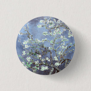 Bóton Redondo 2.54cm Van Gogh Almond Blossomo Aço Azul