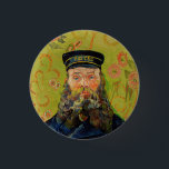 Bóton Redondo 2.54cm Van Gogh Postman. Retrato impressionismo<br><div class="desc">Botão "The Postman (Joseph Roulin)" de Van Gogh. Impressionismo arte.</div>
