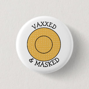 Bóton Redondo 2.54cm Vaxxed e mascarado contra o botão Covid-19