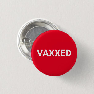 Bóton Redondo 2.54cm Vaxxed red white Vaccinated pin button