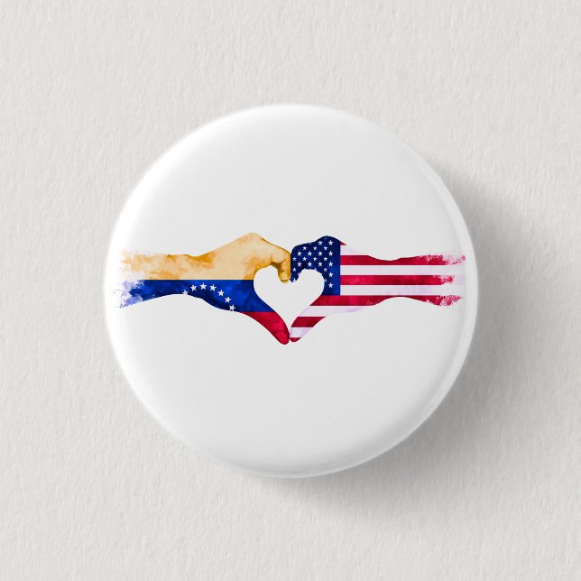 Bóton Redondo 2.54cm 🇻🇪❤️🇺🇸 “Venezolano en USA”  (Frente)