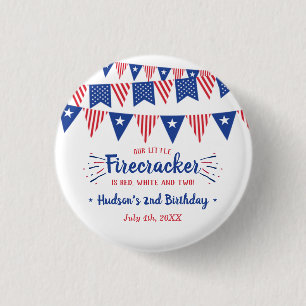 Bóton Redondo 2.54cm Vermelho, Branco e Dois! 4º Partido do segundo ani