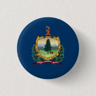 Bóton Redondo 2.54cm Vermonter Flag, Flag de Vermont