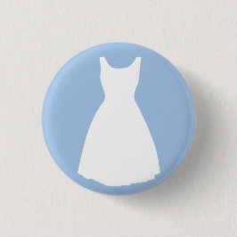Bóton Redondo 2.54cm Vestido branco na luz - botão azul