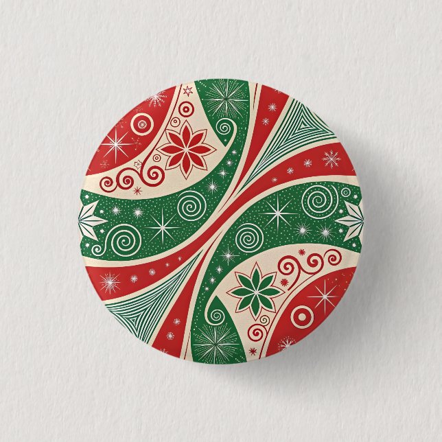 Bóton Redondo 2.54cm Vibrações de Natal (Frente)
