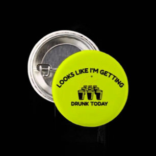 Bóton Redondo 2.54cm Vida de Beer Pong   Botão de Ficar Bêbado Hoje