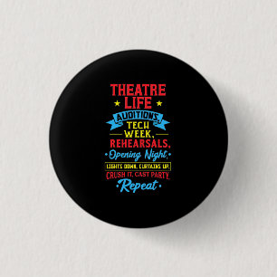 Bóton Redondo 2.54cm Vida De Teatro Para Ator