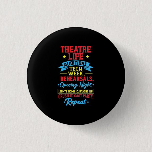 Bóton Redondo 2.54cm Vida De Teatro Para Ator (Frente)