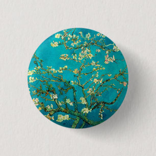 Bóton Redondo 2.54cm Vincent Van Gogh Blossoming Almond Tree Arte Flora